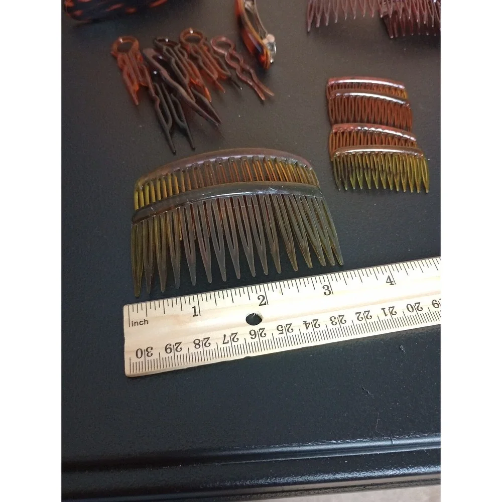 Vintage Tortoiseshell‎ Hair Barrette Comb Lot Goody Unbranded